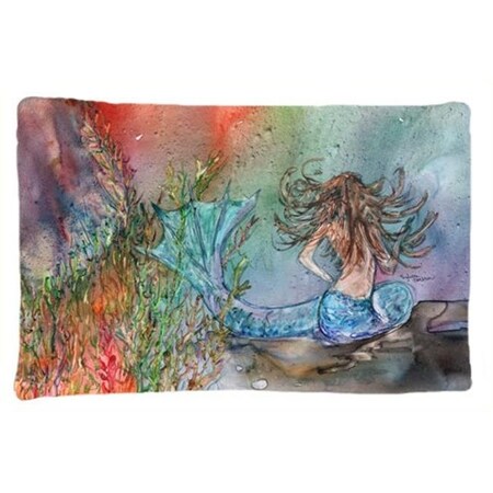 Carolines Treasures Carolines Treasures 8972PILLOWCASE Brunette Mermaid Water Fantasy Fabric Standard Pillowcase 8972PILLOWCASE